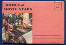 Homes of Movie Stars Los Angles California postcard folder PF749