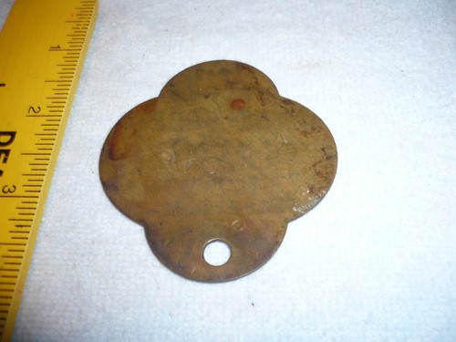 RARE BRASS 1941 Bicycle License Plate registration city of mckeesport pa - Picture 3 of 3