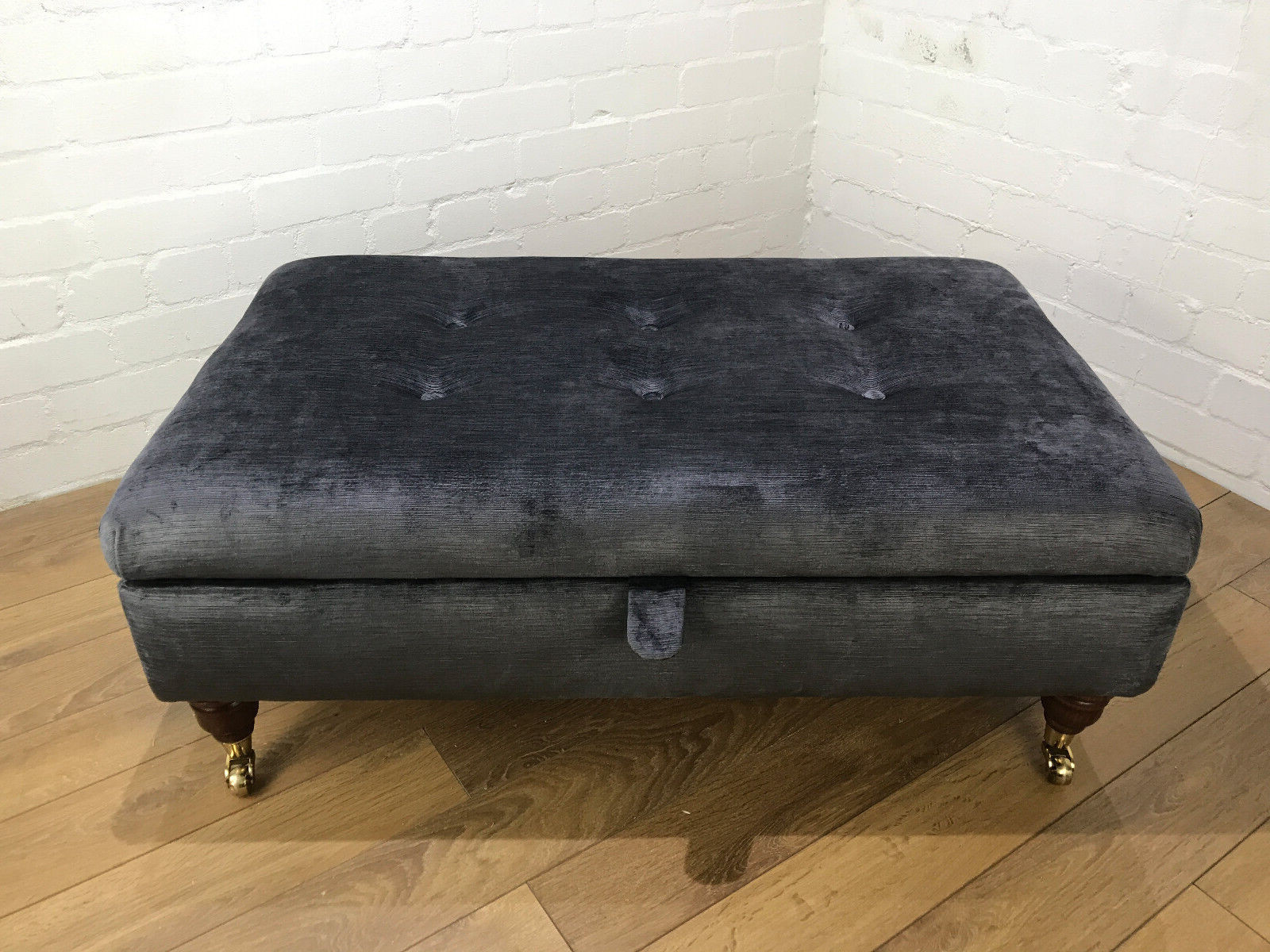 BESPOKE STORAGE FOOTSTOOL LAURA ASHLEY VILLANDRY FABRIC 13 COLOUR