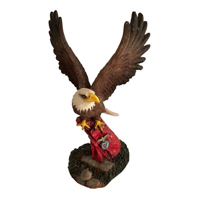 Patriotic American Bald Eagle Figurine ''E Pluribus Unum'' with Wings Spread 7''