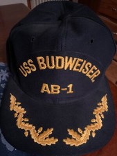 Vintage USS Budweiser AB-1 New Era Pro Design SnapBack Cap Trucker Hat Adult M/L