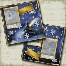 Magic Christmas Train - 2 Premade Scrapbook Pages - EZ Layout 5154