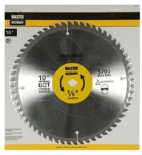 Disston Master Mechanic 440933 10" x 60 Tooth Circular Finishing Saw Blade