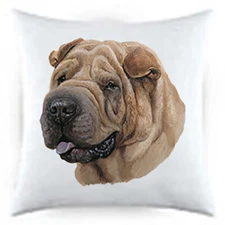 Shar Pei Satin Throw Pillow