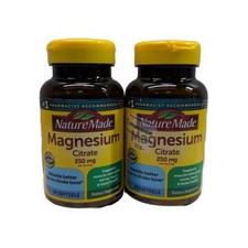 2 Nature Made Magnesium Citrate 250mg, 60 Softgels Each. Exp 04/2026 
