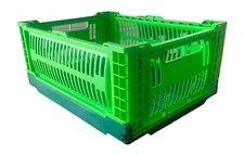 Foldable Plastic Collapsible Crate, Stackable Storage Crate