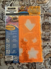 Fiskars Shape Template 3 Pack Stars, Squares, Shapes. 4979 Scrspbook New