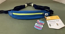 Nathan Phantom Blue w Lime green Reflective Pak Expandable Pocket 1 Size Unisex