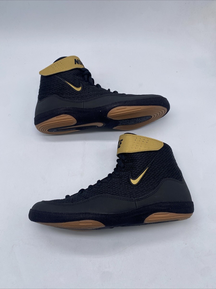 Nike Inflict 3 Black Gold Boxing Wrestling Shoes 325256-004  display picture 1