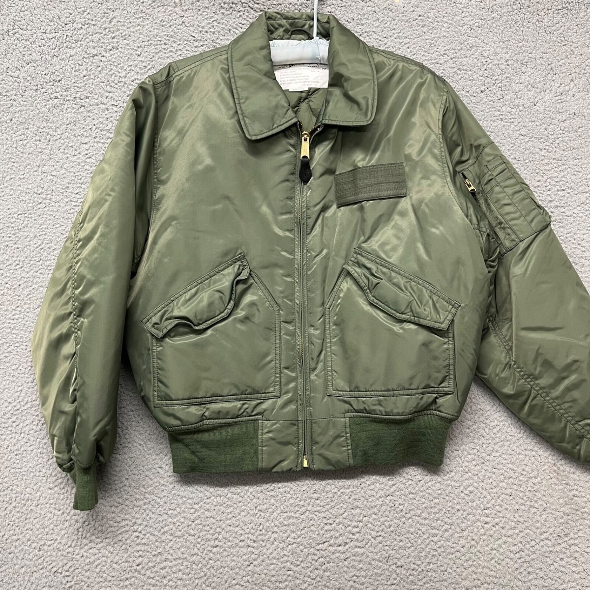Flight Jacket Flyers Mens M Sage Green Type CWU 45P Aviator Pilot 