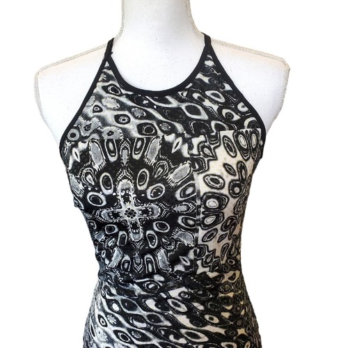 90s Gunne Sax Sexy Psychedelic Sequins Long Stretchy Formal Dress Small Sparkle - Picture 3 of 12
