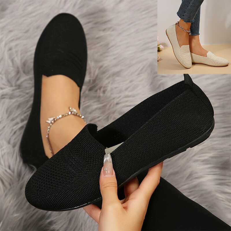 Zapatos planos de bailarina de punta redonda planos para mujer elegantes para boda oficina informales