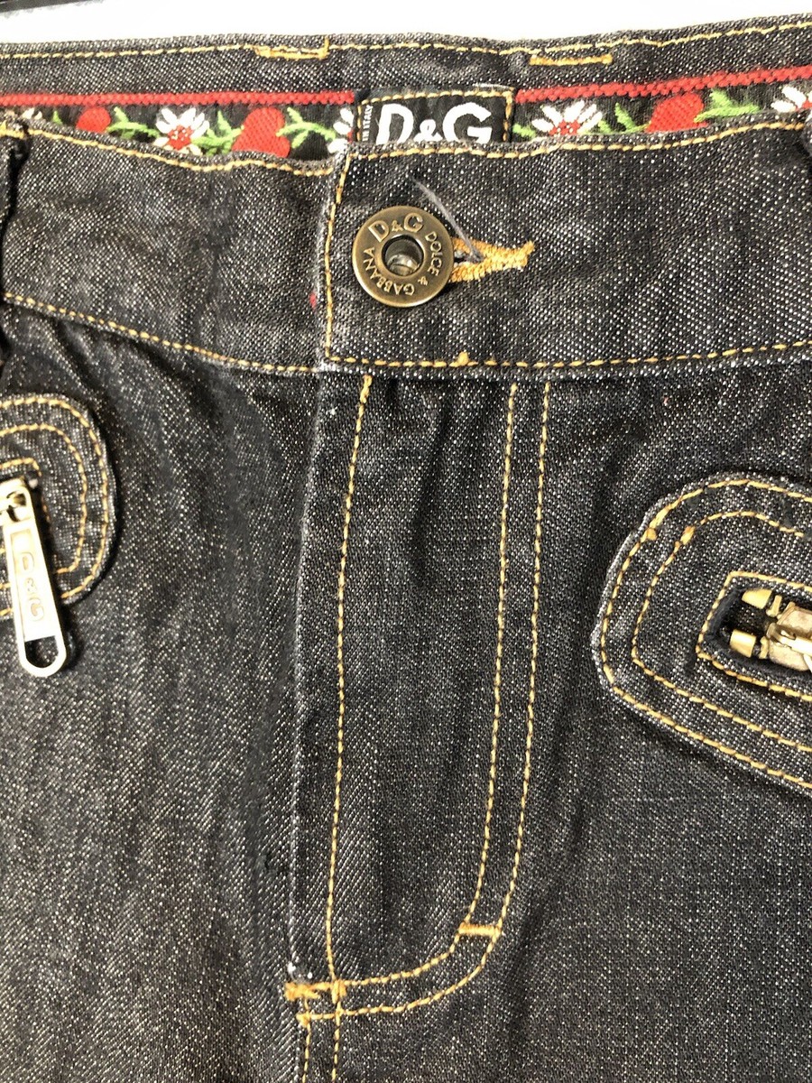 Dolce & Gabbana Flare Jeans Women's 26 Retro Mid-Rise Black Denim