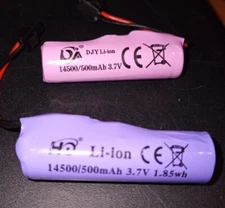 14500 500mAh 3.7V Lithium Ion Rechargeable Battery (Buy 2 Get 1 free) USA Seller