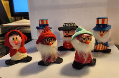 1970s Lot Of 6 Kellogg's Cereal Little People Wooden Figures