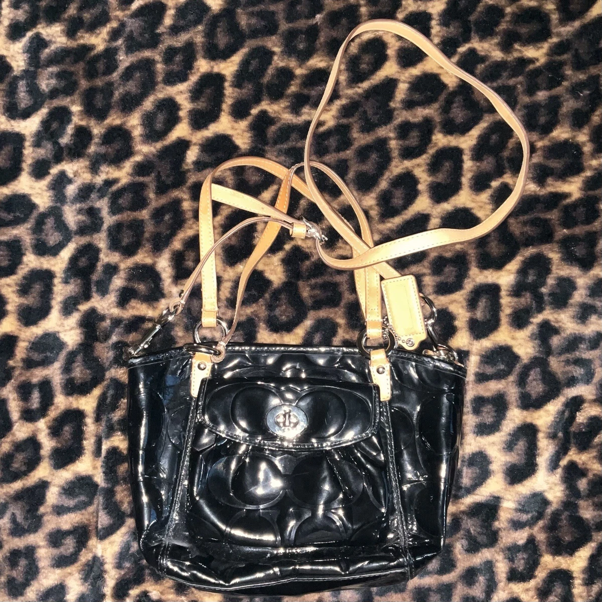 Coach black patent leather bag Clearance