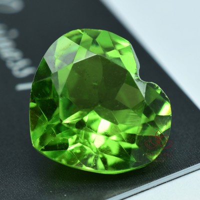 9 Ct Natural Peridot Heart Shape Certified Loose Gemstones