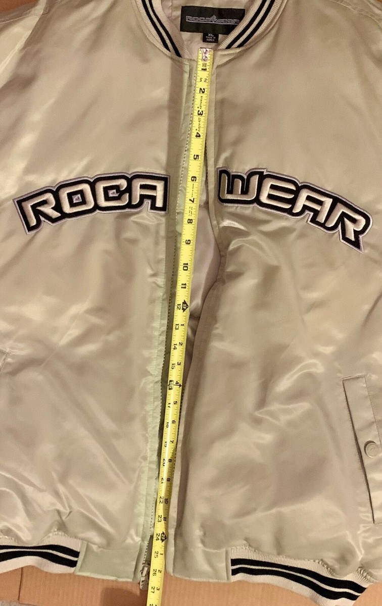Rare New/Unworn w/Tags XL Rocawear 99 Bomber Baseball Jacket Ecru