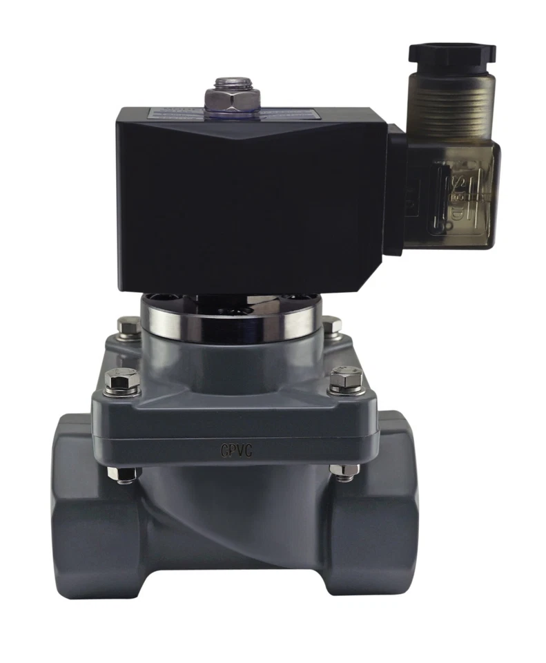 3/4" Inch Anti Corrosion Salt Water Acid Resistant Solenoid CPVC Valve NC 12V DC - Image 3 of 3