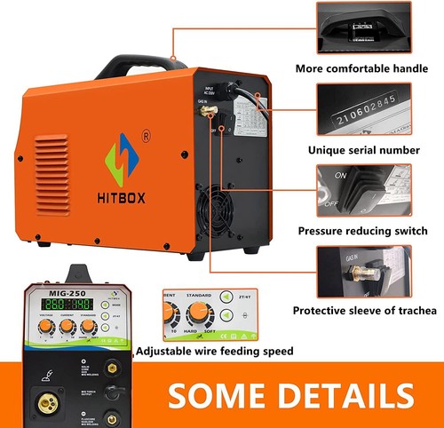 4in1 Aluminum MIG Welder Flux Cored Wire Welder TIG MMA 250A IGBT w/ Torch - Picture 15 of 24
