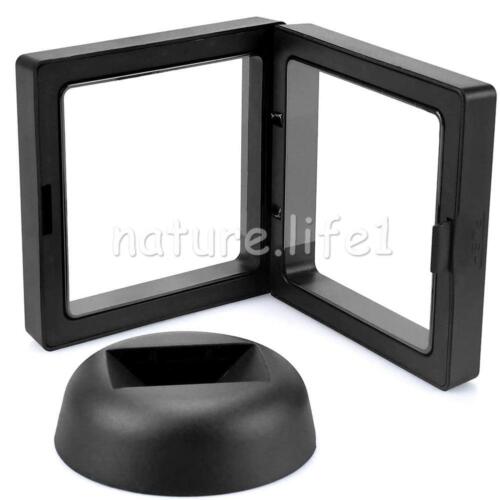10X 3D Clear Floating Display Frame Shadow Box Stand Pendant Jewelry Case Holder - Picture 4 of 9