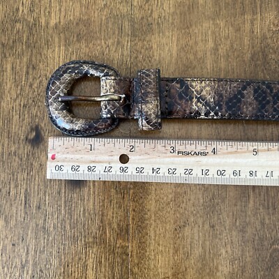 VTG Avignon Snake Print Leather Womens Belt Sz S Made In USA  display picture 1