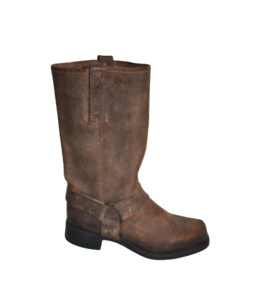 New! Frye MEN Harness 12R Distressed Stone Tumbled Brown Size 8 M  Model 81325