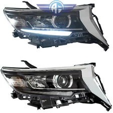 Pair For 2018-2019 Toyota Land Cruiser Prado LED Headlights Head Lamps