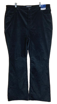 Old Navy Jeans Women Plus Size 20 Velvet Corduroy Higher High Rise Flare Black