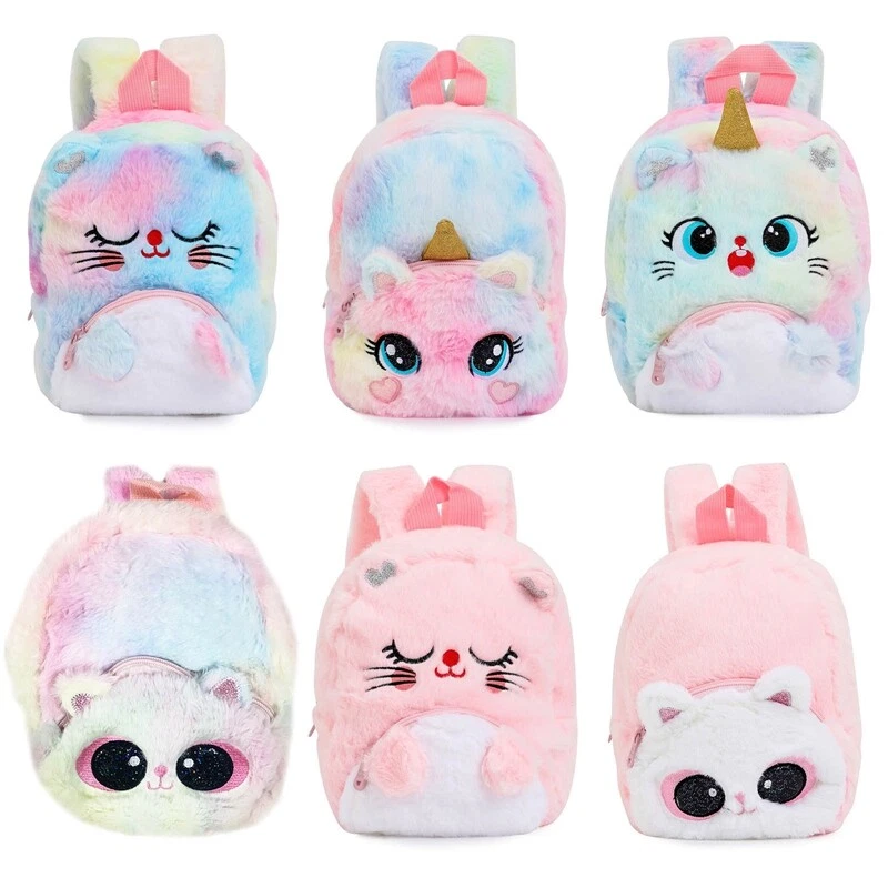 Fluffy unicorn sales school bag
