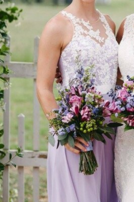 Lilac and Lace Impression Bridal Bridesmaid dress. Size 0, floor length | eBay Lilac and Lace Impression Bridal Bridesmaid dress. Size 0, floor length | eBay