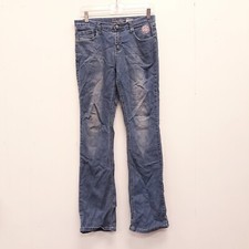 Vintage Girls Lulu Luo sz 16 Embroidered blue Jeans free shipping