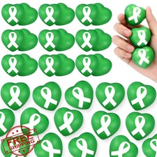 Leitee 200 Pcs Mental Health Awareness Stress Balls Green Ribbon
