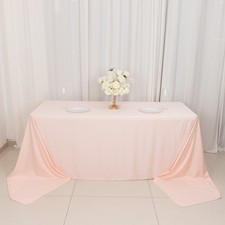 90" x 156" BLUSH Scuba Polyester Rectangular TABLECLOTH Party Events Decorations