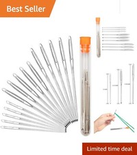 Versatile 15-Piece Large-Eye Blunt Needles with Storage - Crafting Essential