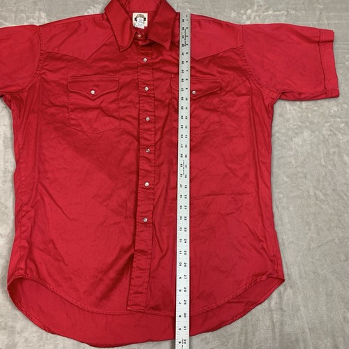 Vintage Old El Paso Hemd Herren XL Rot Classic Fit XL Tail Pearl Snap Kurzarm - Bild 3 von 6