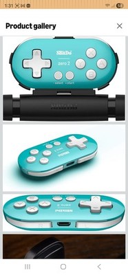 8Bitdo Zero 2 Teal Wireless Gamepad Controller Built-in Track Pad