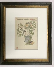 Walter Crane "Flowers from Shakespeare's Garden" Lithograph 1906 Signed