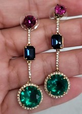 KATE SPADE ♤ NEW YORK "SHE HAS SPARK" MULTI STATEMENT EARRINGS LINEAR STUDS NWT