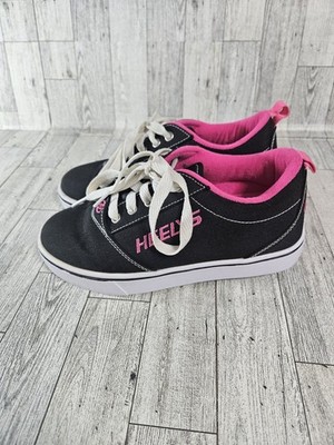 Heelys Girls Wheeled Black Pink Skate Shoes Size 4 Youth 