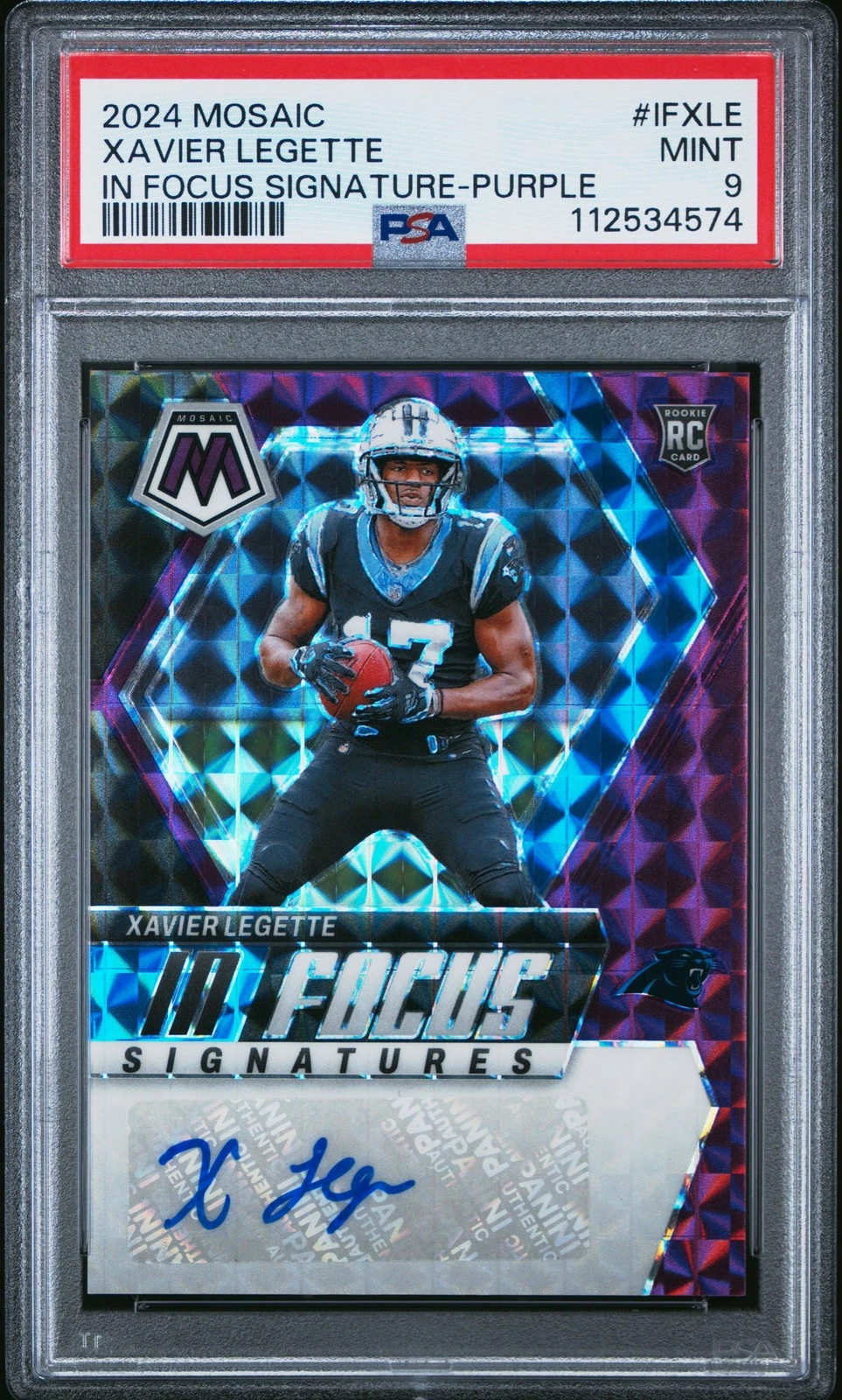 Xavier Legette Panini Mosaic in Focus Signatures #IFXLE Purple