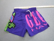 Vintage 90s Gecko Hawaii Swim Trunks Shorts Adult S 28-30 Graphic Neon Spell Out