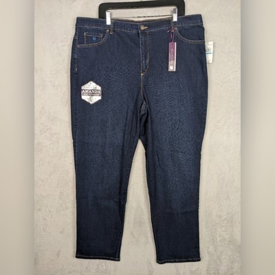 NWT Gloria Vanderbilt Amanda Jeans Women 20W Denim Tapered Leg Sculpt Stretch
