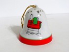 SNOOPY PEANUTS CHARLIE BROWN DETERMINED PORCELAIN CHRISTMAS BELL ORNAMENT 1975 — photo 1