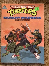 Teenage Mutant Ninja Turtles Coloring Book Mutant Madness 1988 TMNT UnColored