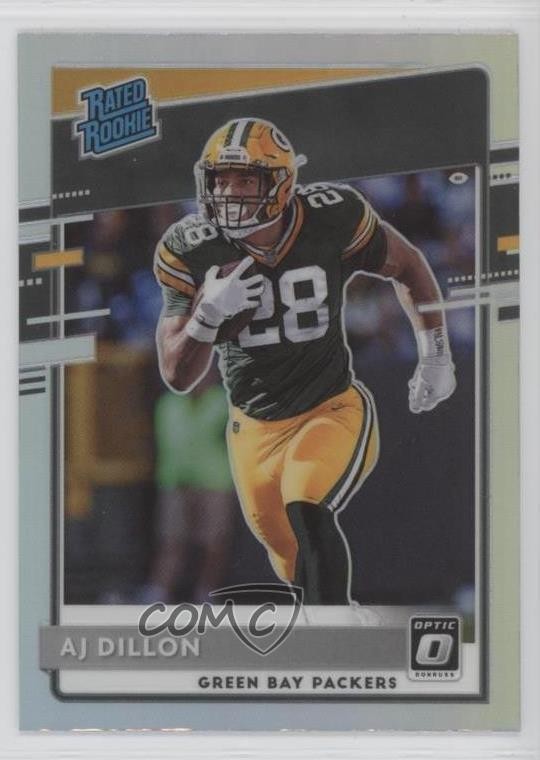 2020 Panini Donruss Optic Rated Rookies Holo Prizm AJ Dillon #174 0nr3
