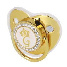 Gold Letter Pacifier, Personalized Pacifier with Clip for Baby Girls Boys...