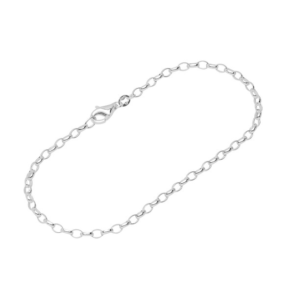 Designer Armband Aus 925 Sterling Silber 18Cm Erbskette Oval Damen Armbandkette-image