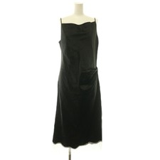Tanaka Black Lace Slip Dress S Long Flare Camisole Vintage Excellent Condition