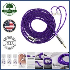 1.25m Silver Plated IEM Cable with Braided Design for Enhanced Audio Quality
